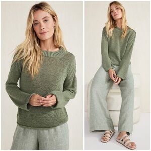 HAVEN Well Within Linen Blend Boho Minimalist Oversized Crewneck Sweater XXL NWT